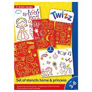 Twizz Sjablonenset Horse & Princess