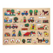 Wooden Stud Puzzle XL - Farm