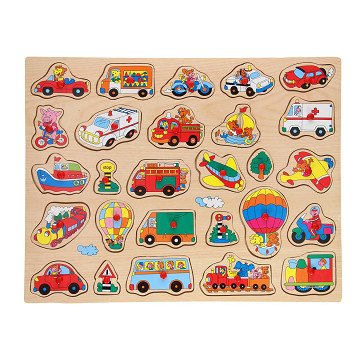 Wooden Stud Puzzle XL - Vehicles