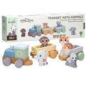 Joueco Wooden Train Wild Animals