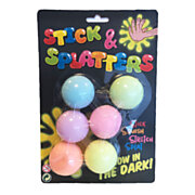Sticky Stretch Balls Glow in the Dark, 6 Stk