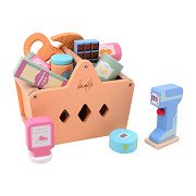 Joueco Filled Wooden Shopping Basket