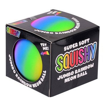 Jumbo Squishy Ball Neon Rainbow