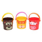 Animal Buckets Stackable, 3 pcs.