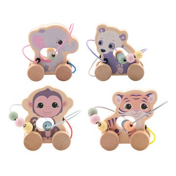 Joueco The Wildies Wooden Animal with Bead Track