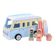 Joueco Wooden Retro Beach Bus with Accessories