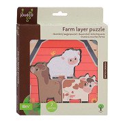 Joueco Wooden Layered Puzzle Farm, 7 pcs.