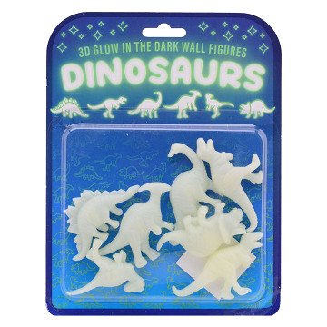 Glow in the dark 3D wall dinosaurs, 7 parts.