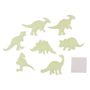 Glow in the dark 3D muur dino's, 7dlg.