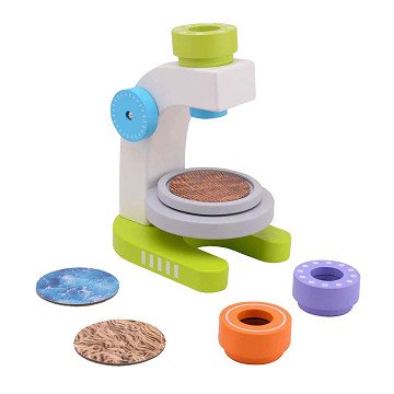 Joueco Wooden Microscope with 3 Lenses, 7 pcs.