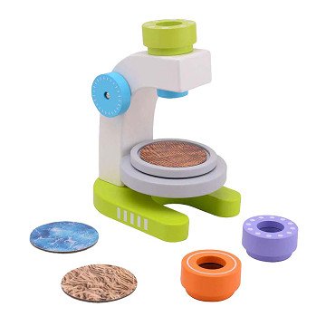 Joueco Houten Microscoop met 3 Lenzen, 7dlg.