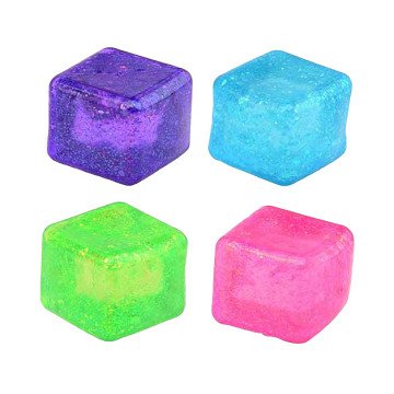 Slow Rise Anti-Stress Cube with Glitter