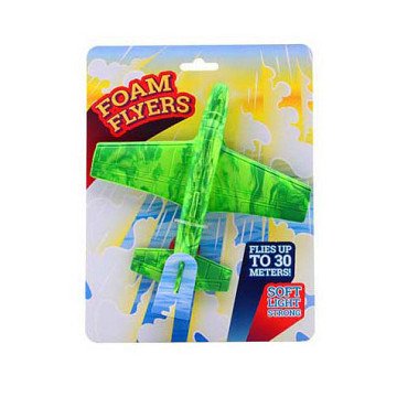 Schaumstoffflugzeug mit 30 Metern Reichweite