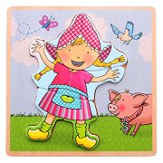 Fien & Teun Wooden Puzzle Fien - 5pcs.
