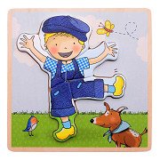 Fien & Teun Wooden Puzzle Teun - 5pcs.