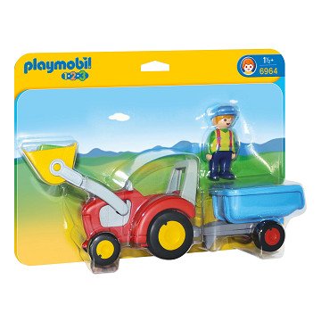 Playmobil 1.2.3. Farmer with Tractor and Trailer - 6964