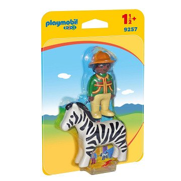 Playmobil 1.2.3. Caretaker with Zebra - 9257