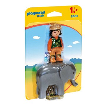 Playmobil 1.2.3. Dierenverzorgster met Olifant - 9381