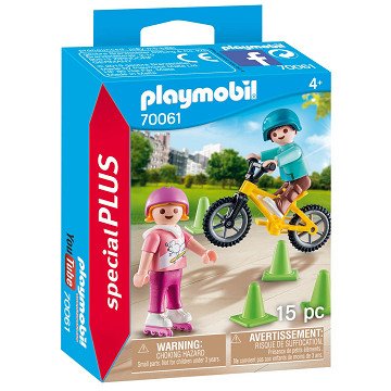 Playmobil 70061 Kinder mit Fahrrad und Rollschuhen