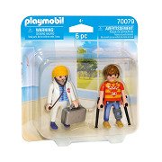  Playmobil 70079 Duo Pack for Doctors and Patients Colourful :  Toys & Games