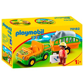 Playmobil 1.2.3. Dierenverzorger met Neushoorn - 70182