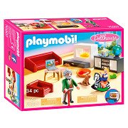 Sortie Handschrift Billy Goat Playmobil Dollhouse Living Room with Fireplace - 70207 | Thimble Toys