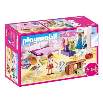 Playmobil Puppenhaus Schlafzimmer mit Fashion Design Corner - 70208