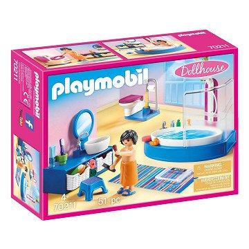 Playmobil Dollhouse Bathroom with Bath - 70211