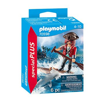 Playmobil Pirates Piraat met Vlot en Hamerhaai - 70598