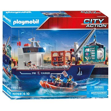 Playmobil City Action Large Container Ship with Customs Boat - 70769