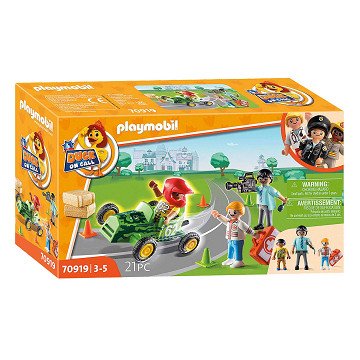 Playmobil Duck On Call Ambulance Action Helfen Sie dem Rennfahrer! - 70919