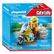 Playmobil City Life Emergency motorcycle with flashing light - 71205