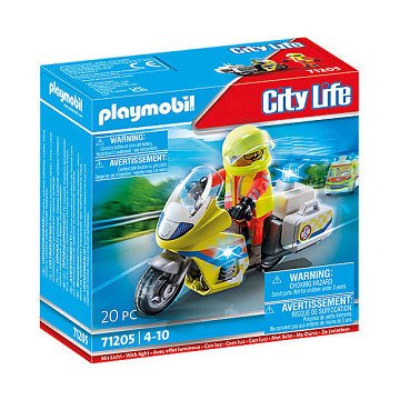 Playmobil City Life Emergency motorcycle with flashing light - 71205