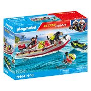 Playmobil Action Heroes Fire Boat with Water Scooter - 71464