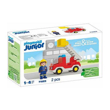 Playmobil Junior Feuerwehrauto mit Leiter – 71683