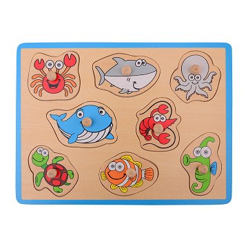 Jouéco Houten Noppenpuzzel - Zeedieren