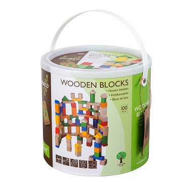 Jouéco Wooden Blocks, 100pcs.