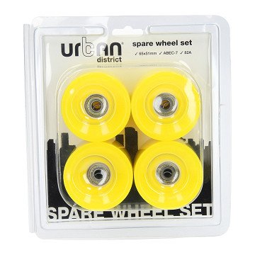 Longboard Wielen, 4st. - Geel