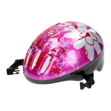 Bicycle helmet, size 50-54 - D- Pink/Silver Flower