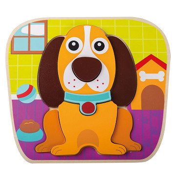 Jouéco Houten Dierenpuzzel - Hond