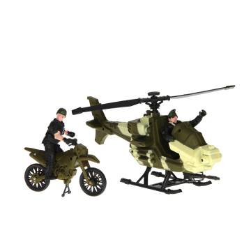 Army Forces Playset - Helicopter and Motorcycle