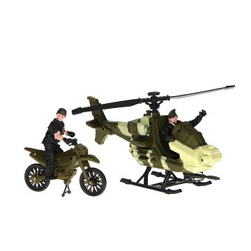 Army Forces-Spielset – Hubschrauber und Motorrad