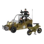 Army Forces-Spielset – Armeefahrzeug und Motorrad
