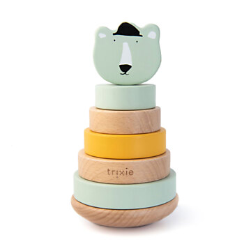 Trixie Wooden Stacking Toys - Mr. Polar Bear, 7 parts.
