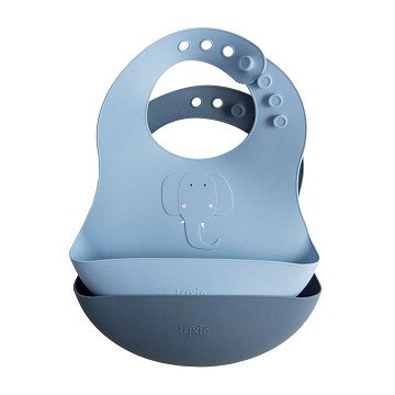 Trixie Silicone Slabbetje - Mrs. Elephant, 2st.