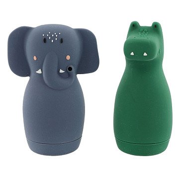 Trixie Badspeelgoed Squeezy Dieren  - Mrs. Elephant & Mr Crocodile