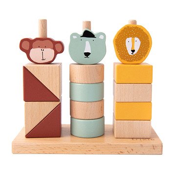 Trixie Wooden Animals Stacking Blocks, 15 pcs.