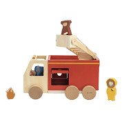 Trixie Wooden Animal Fire Truck