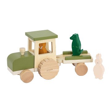 Trixie Wooden Animal Tractor with Trailer