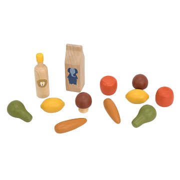 Trixie Wooden Shopping Set, 12 pieces.